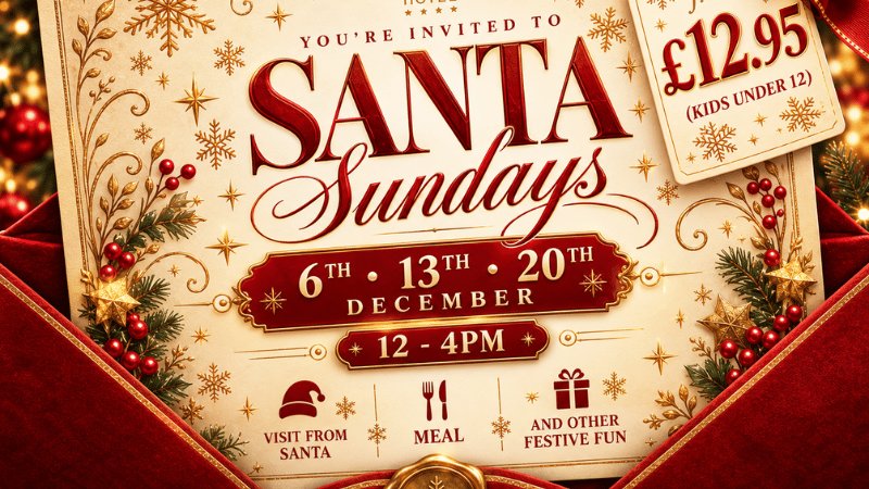 Santa sundays event banner Seagoe Hotel